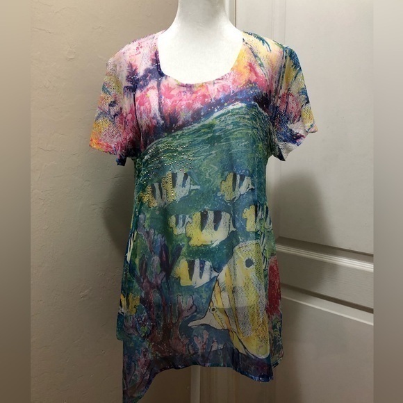 Tops - Leoma Lovegrove Sheer Top, Short Sleeves, Pre Owned, Excellent Condition